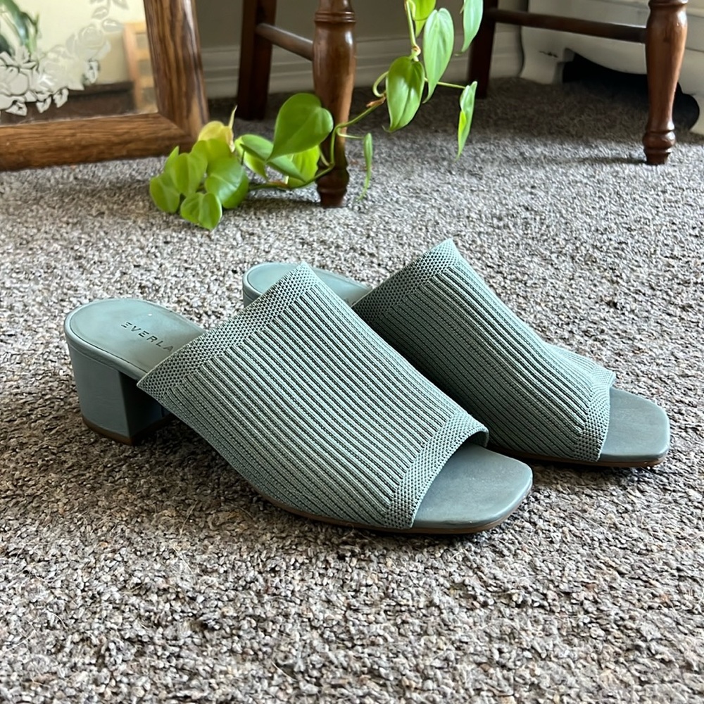 Everlane Glove Mule in Reknit - Blue/Green
